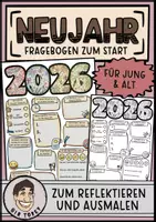 Vorschau - Arbeitsblätter - Neues Jahr 2026 , Neujahr Fragebogen - Deckblatt