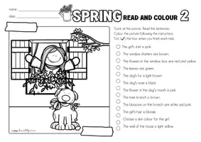 anteprima - Esercizi - Spring I Primavera | Leggi e colora | 10 Immagini da colorare - Pagina 3