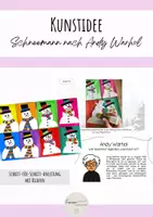 Vorschau - Stundenentwürfe - Kunstidee Winter - Schneemann nach Andy Warhol - Deckblatt