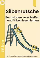 Vorschau - Arbeitsblätter - Silbenrutsche: Buchstaben verschleifen & Silben bilden - Deckblatt