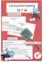 Vorschau - Arbeitsblätter - Lernwörter Rechtschreibfall tz / ck - Deckblatt
