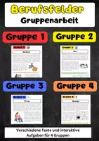 Vorschau - Arbeitsblätter - Berufsfelder Gruppenarbeit: Handwerk, Büro, Pflege, Kreativ - Deckblatt