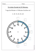 Vorschau - Arbeitsblätter - Uhrzeiten, halbe Stunden, 30 Minuten - Seite 2
