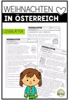 Vorschau - Arbeitsblätter - Weihnachten in Österreich/ Deutschland - – Leseblätter - Deckblatt