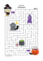 Vorschau - Arbeitsblätter - Labyrinth: Halloween (1. & 2. Klasse) - Seite 1