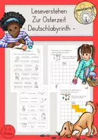 Vorschau - Arbeitsblätter - Deutschlabyrinth Lesen Ostern - Deckblatt