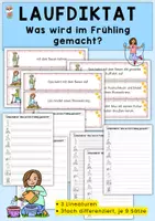 Vorschau - Arbeitsblätter - Laufdiktat, Was wird im Frühling gemacht? - Deckblatt