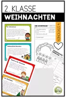 Vorschau - Arbeitsblätter - Weihnachten – Stationenarbeit für die 2. Klasse | Lesen, Schreiben & Sachunterricht - Deckblatt
