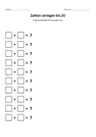 Vorschau - Arbeitsblätter - Zahlen zerlegen bis 20 – Arbeitsblätter für Klasse 1 - Seite 2
