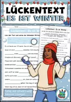 Vorschau - Arbeitsblätter - Lückentext "Es ist Winter" DaZ / DaF / Deutsch - Deckblatt