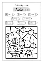 Vorschau - Arbeitsblätter - Colour by code: Autumn/Fall - Seite 1