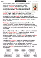 Vorschau - Arbeitsblätter - What Is a Composition? | Cloze Text Art Topic | Art History | Art | English - Seite 2