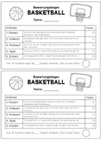 Vorschau - Arbeitsblätter - Bewertungsbogen Basketball für den Sportunterricht - Seite 1