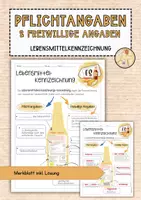 Vorschau - Arbeitsblätter - Lebensmittelkennzeichnung - Pflichtangaben & freiwillige Kennzeichnung - Deckblatt