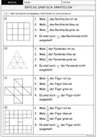 Vorschau - Arbeitsblätter - Brüche grafisch darstellen - Arbeitsblatt mit Lösungen (Brüche darstellen) - Seite 2