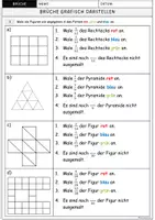 Vorschau - Arbeitsblätter - Brüche grafisch darstellen - Arbeitsblatt mit Lösungen (Brüche darstellen) - Seite 3