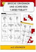 Vorschau - Arbeitsblätter - Brüche erkennen und schreiben - Arbeitsblatt mit Lösungen - Deckblatt