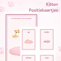 Voorbeeld - Kitten Plaatskaartjes - Plaatsbegrippen oefenen - Voorblad