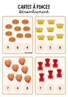Aperçu - Apprentissages en autonomie - Pack 36 cartes à pinces châteaux forts gs -décomposition et dénombrement - Page 1
