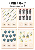 Aperçu - Apprentissages en autonomie - Pack 36 cartes à pinces châteaux forts gs -décomposition et dénombrement - Page 2
