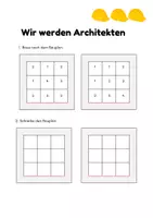 Vorschau - Arbeitsblätter - Würfelgebäude und ihre Baupläne - Deckblatt