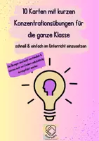 Vorschau - Bildkarten - 10 kurze Konzentrationsübungs-Karten für die ganze Klasse - Deckblatt