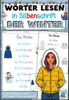 Vorschau - Arbeitsblätter - Wörter lesen in Silbenschrift "Der Winter" DaZ / Deutsch - Deckblatt