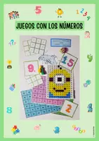 Vorschau - Arbeitsblätter - Juegos con los números (Materialpaket) - 15 lustige Spiele und Arbeitsblätter zum Üben von Zahlen mit allen Materialien bereit zum Ausdrucken - Deckblatt