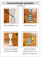 Vorschau - Arbeitsblätter - Winter - Anhänger basteln Kunst Klasse 1 & 2 + Neujahr - Seite 1