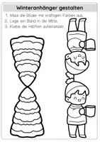 Vorschau - Arbeitsblätter - Winter - Anhänger basteln Kunst Klasse 1 & 2 + Neujahr - Seite 2