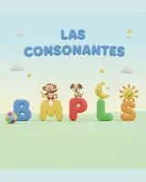 Vista previa - Refuerzo / NEE / Materiales de apoyo - Las Consonantes, pabras y dibujos divertidos. - Portada