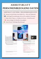 Vorschau - Arbeitsblätter - Personenbezogene Daten - Soziale Medien - Datenschutz - Deckblatt