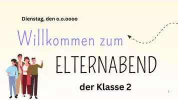 Vorschau - Präsentationen/Tafelbilder - Willkommen zum Elternabend - Deckblatt