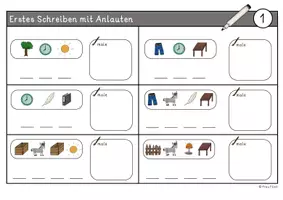 Vorschau - Arbeitsblätter - Erstes Schreiben mit Anlauten (Kl. 1) - Seite 1