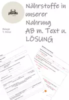 Vorschau - Arbeitsblätter - Nährstoffe in unserer Nahrung Biologie 7. Klasse - Seite 1