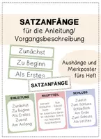 Vorschau - Poster - Vorgangsbeschreibung / Anleitung - Satzanfänge - Deckblatt