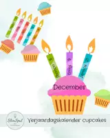 Voorbeeld - verjaardagskalender cupcakes | bewerkbaar - Voorblad