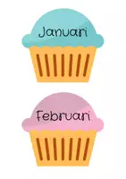 Voorbeeld - verjaardagskalender cupcakes | bewerkbaar - Pagina 1