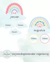 Voorbeeld - verjaardagskalender regenboog | bewerkbaar - Voorblad