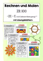 Vorschau - Arbeitsblätter - ZR 100 ZE - E mit Zehnerübergang (Rechnen und Malen) - Deckblatt