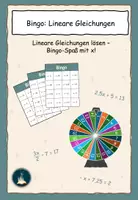 Vorschau - Spiele - Bingo - Gleichungen: Lineare Gleichungen spielerisch lösen - Deckblatt