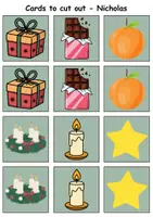 Vorschau - Arbeitsblätter - Remember it! / Matching Pairs: Nikolaus / Nicholas (Image-Image) - Englisch - Seite 2