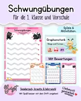 Vorschau - Arbeitsblätter - Schwungübungen – Feinmotorik & Schreibvorbereitung - Deckblatt