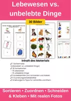 Vorschau - Arbeitsblätter - Lebewesen-oder-Dinge-Sortiermatten-Arbeitsblaetter-A4 - Deckblatt