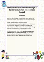 Vorschau - Arbeitsblätter - Lebewesen-Unbelebte-Dinge-Sortieraktivitaeten-Kostenlose-Probe - Seite 1