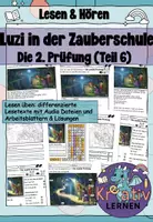 Vorschau - Arbeitsblätter - Luzi in der Zauberschule (Teil 6): Die zweite Prüfung | Lesen, Malen & Hören (Kl. 3-4 & DaZ) - Seite 1