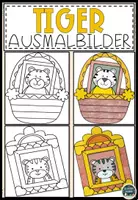 Vorschau - Mal- und Bastelvorlagen - Tiger Abenteuer – Malbuch für Kinder - Deckblatt