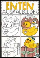 Vorschau - Mal- und Bastelvorlagen - Enten Ausmalbilder – Kreative Malvorlagen für Kinder - Deckblatt