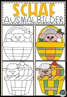 Vorschau - Mal- und Bastelvorlagen - Schaf Ausmalbilder – Perfekt für Kinder - Deckblatt