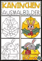 Vorschau - Mal- und Bastelvorlagen - Kaninchen Malvorlagen für Kindergarten & Schule - Deckblatt